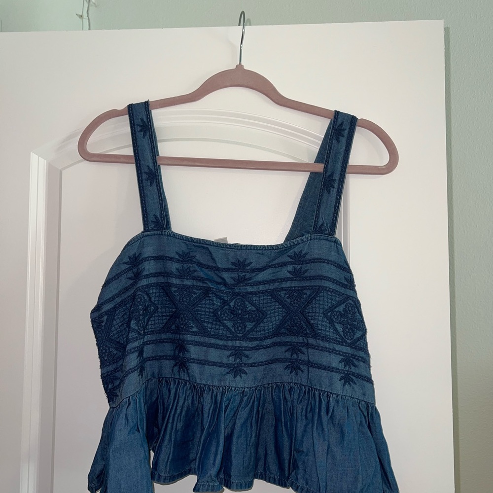 American Eagle Outfitters Denim Blue Crop Top